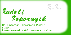 rudolf kopornyik business card